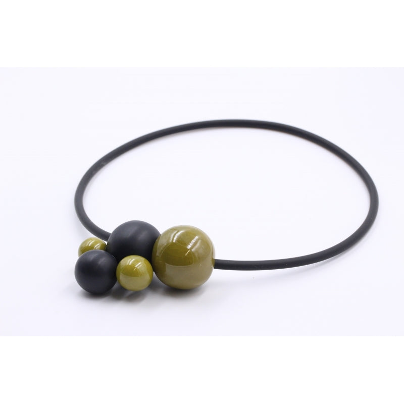 Meteore Ceramic Necklace, Pistachio & Black - Zouf.biz