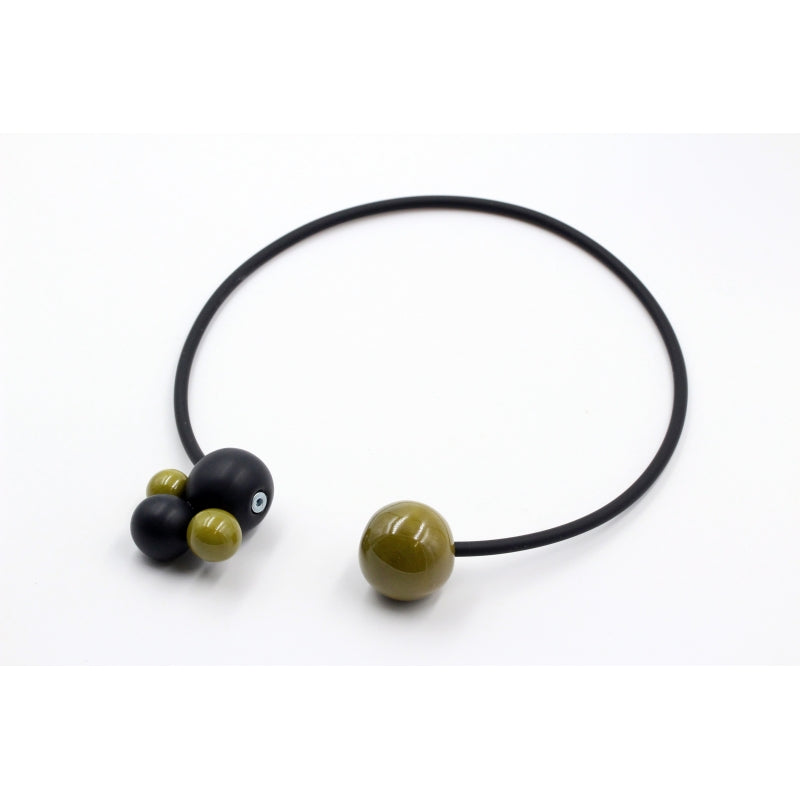 Meteore Ceramic Necklace, Pistachio & Black - Zouf.biz