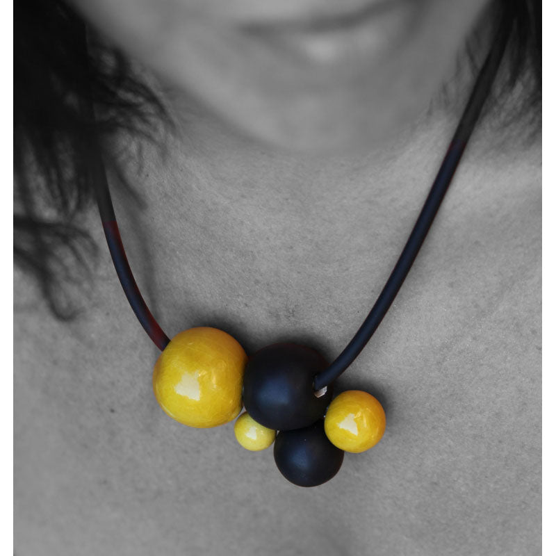 Meteore Ceramic Necklace, Sun & Black - Zouf.biz