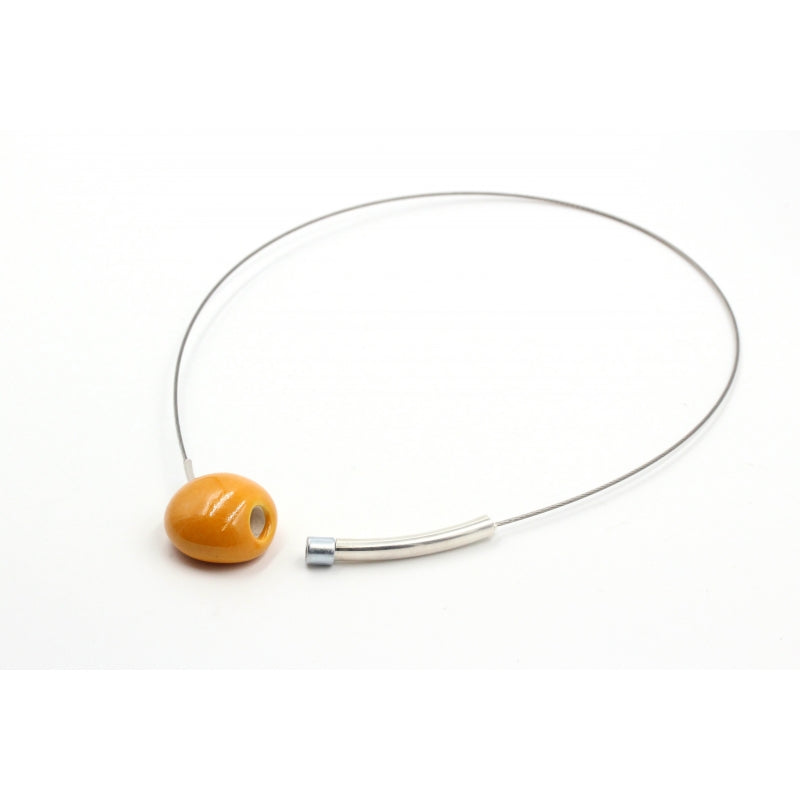 Sakura Ceramic Necklace, Apricot - Zouf.biz