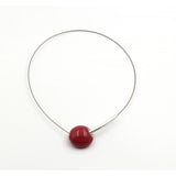 Sakura Ceramic Necklace, Raspberry - Zouf.biz