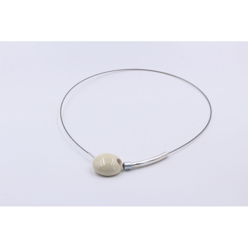Sakura Ceramic Necklace, Ivory - Zouf.biz