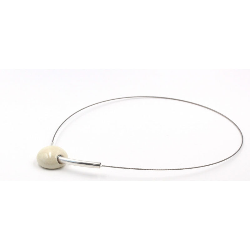 Sakura Ceramic Necklace, Ivory - Zouf.biz