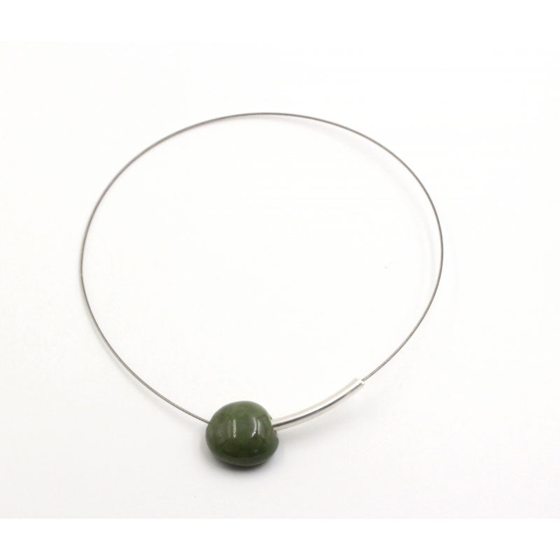 Sakura Ceramic Necklace, Khaki - Zouf.biz