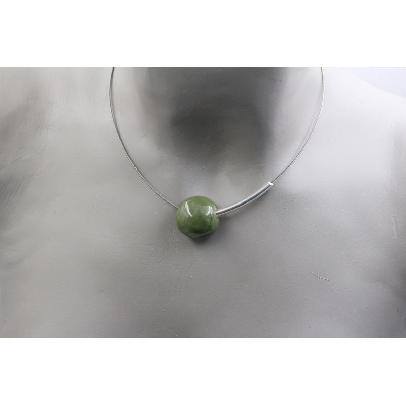Sakura Ceramic Necklace, Khaki - Zouf.biz