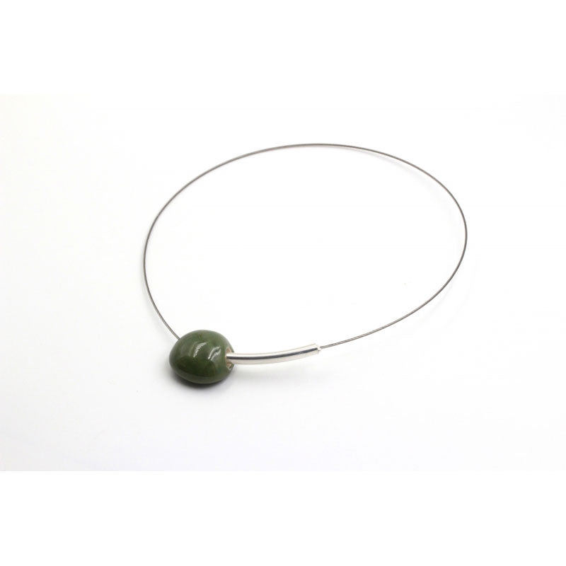 Sakura Ceramic Necklace, Khaki - Zouf.biz