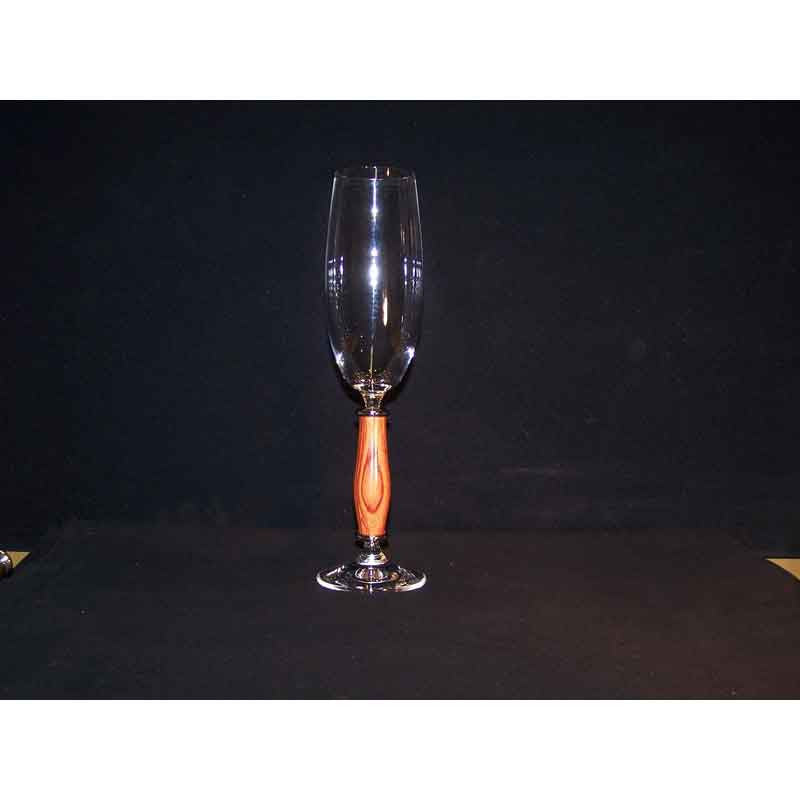 Crystal Champagne Flute on Rosewood Base - Zouf.biz