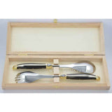 Laguiole Salad Servers Dark Horn Tip, Prestige Collection - Zouf.biz