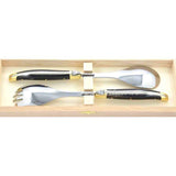 Laguiole Salad Servers Dark Horn Tip, Prestige Collection - Zouf.biz
