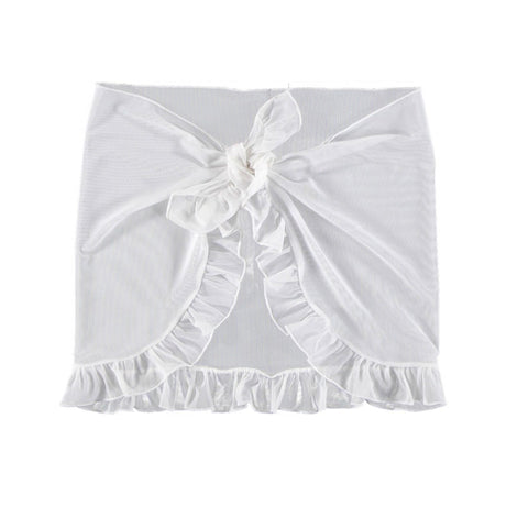 Ruffled Tulle Sarong, White - Zouf.biz