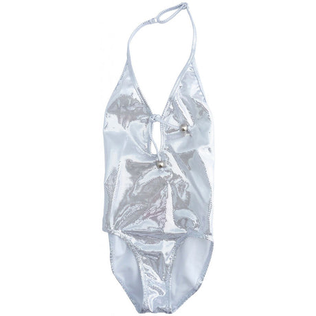 Shiny New Victoria One Piece Swimsuit, Silver - Zouf.biz