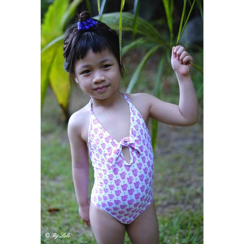 Bandana Shiny Print One Piece Swimsuit, Pink - Zouf.biz