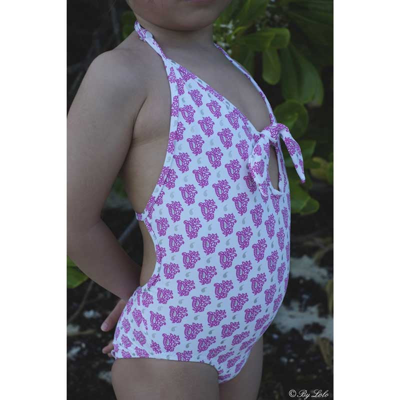 Bandana Shiny Print One Piece Swimsuit, Pink - Zouf.biz