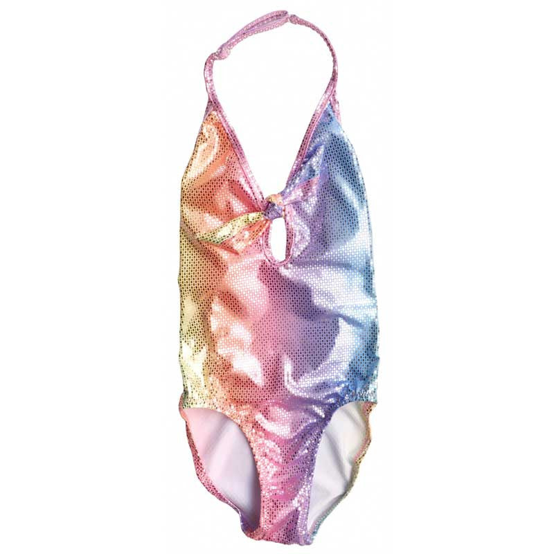 Mermaid Shiny Printed One Piece Swimsuit, Multicolour - Zouf.biz