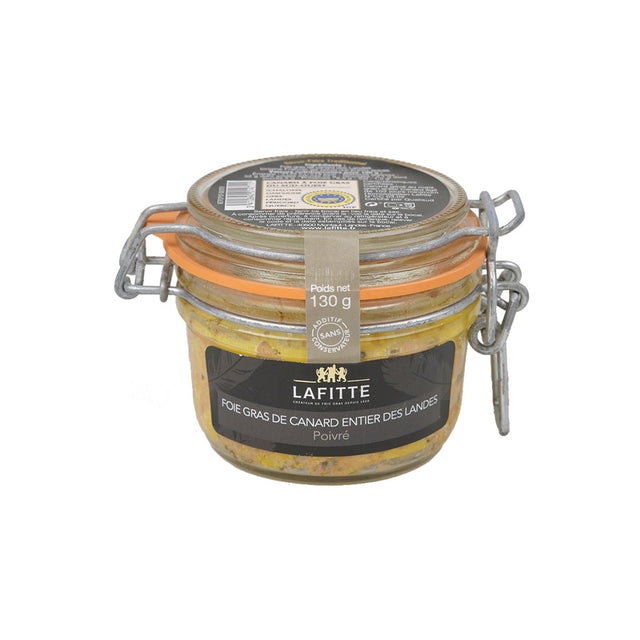 Whole Duck Foie Gras with Black Pepper - 130g Jar - Bronze Medal - Zouf.biz