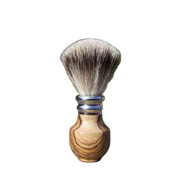 Pure Silver Tip Badger Shaving Brush Zebrawood - Zouf.biz